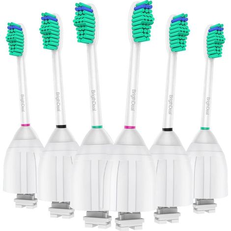 Lot de 6 têtes de brosse à dents de rechange compatibles avec série E Elite Essence Advance CleanCare Xtreme HX7022/66 (1/5)
