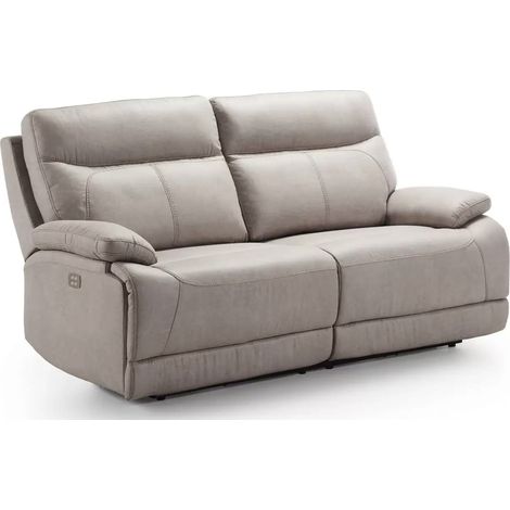 Canapé de relaxation électrique en microfibre Ducka-Beige-Système Electrique-2 places (1/5)