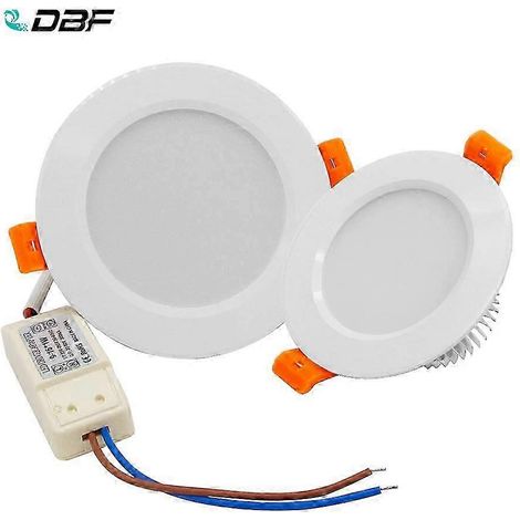 [dbf]Nouveau spot encastré LED blanc dimmable 5W 7W 10W 12W, plafonnier rond avec driver LED AC110V 220V, décoration intérieure (5W blanc froid dimmable) (1/5)