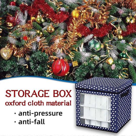 Boîte de rangement pour décorations de Noël 33x33x33cm Grande capacité pour dortoir ou bureau (1/4)