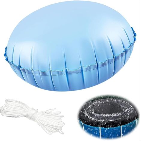 Coussin Gonflable pour Piscine, 1.2x1.2m, pour Piscines, avec Cordes de 15 m, Bleu (1/5)