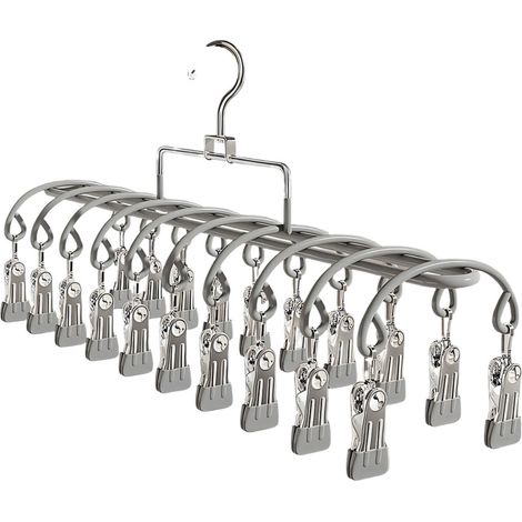 Stendibiancheria in acciaio inox, colore grigio argento.