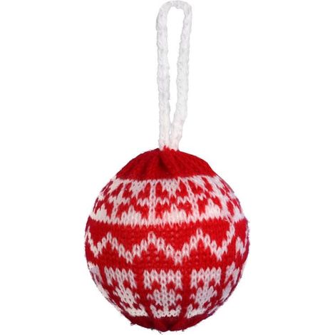 Weihnachtsschmuck, Wollanhänger, rote Kugel, 8 cm (1/2)
