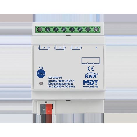 MDT Energiezähler 3-fach 20 A 4TE REG 230/400V AC