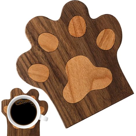 Dessous De Verre En Bois Pour Boissons Protection De Table Thermorésistante Plateau De Table Accessoires De Comptoir De Cuisine Pour Tasses En Bois Protection (1/5)