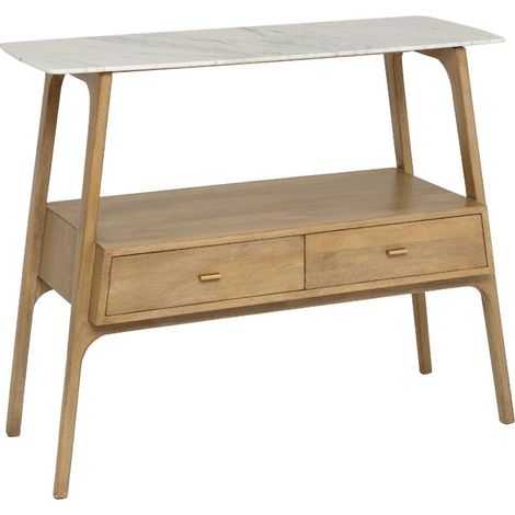 Console en bois de manguier et marbre Hari (1/5)