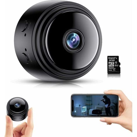 caméra Espion, caméra de sécurité cachée Full HD 1080P avec détection de Mouvement de Vision Nocturne, caméra WiFi adaptée à la Maison, intérieur extérieur avec Une Carte SD 32G (1/2)
