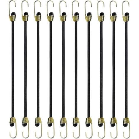Bardusch-10 tendeurs élastiques mini de 25 cm en polypropylène robuste, pour bâche, tente, jardin et bagages (1/5)