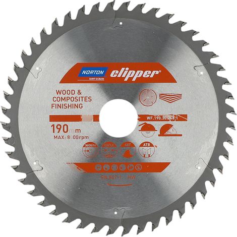 NORTON PIŁA TARCZOWA 190mm x 30mm x 48z DREWNO I KOMPOZYTY ATB (2,8 / 1,8)