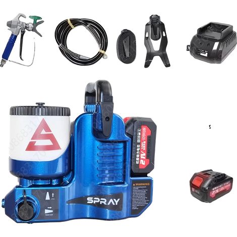 Pulverizador de pintura sin aire, 500 W, 2200 PSI de alta eficiencia, diseño portátil de mano de 1,2 L, una batería. (1/2)