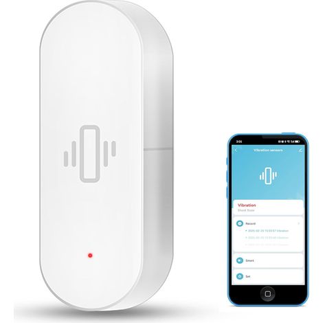 Capteur de Vibration Intelligent : détecteur de Rupture de Verre sans Fil, capteur de Port WiFi avec alarmes d'application, sensibilité réglable, sécurité pour système d'alarme (1/5)