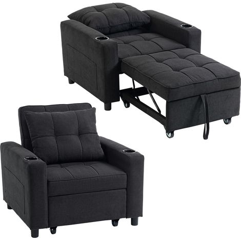 HOMCOM 3-in-1 Sofa Bed, Convertible Sleeper Chair with Adjustable Backrest (1/5)