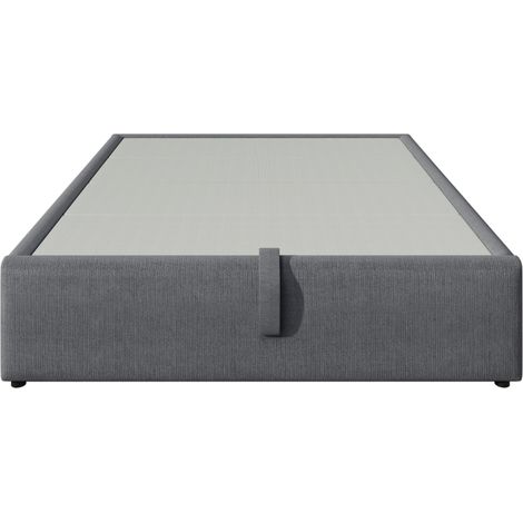 Cama matrimonial con almacenaje 160x200 cm gris en tejido con USB-C sin cabecero (1/5)