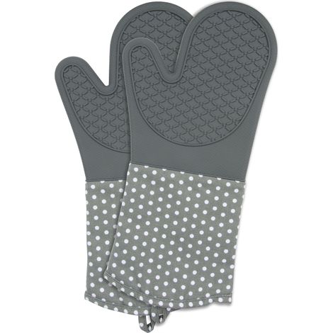 WENKO Guanti da cucina in silicone, grigi, set di 2