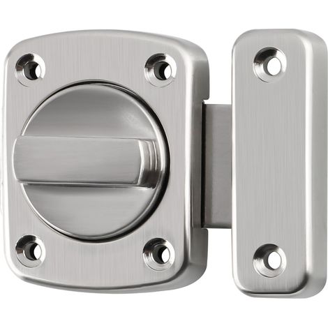 1 - Verrou - Loquet - Sécurité Porte Intérieure Et Portail - Fixation Par Vis En Alliage De Zinc Pour Chambre Et Clôture Brossé 65x70cm