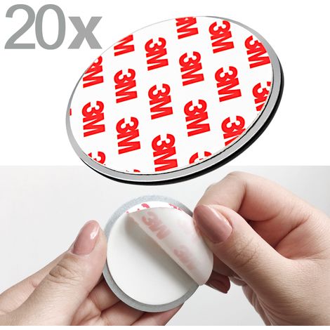 NEMAXX® Rauchmelder Magnethalter 20 Stück – Selbstklebende Magnethalterung für Rauchmelder Ø 60 mm – Schnelle & sichere Montage ohne Bohren und Schrauben – Für alle Rauch- & Feuermelder