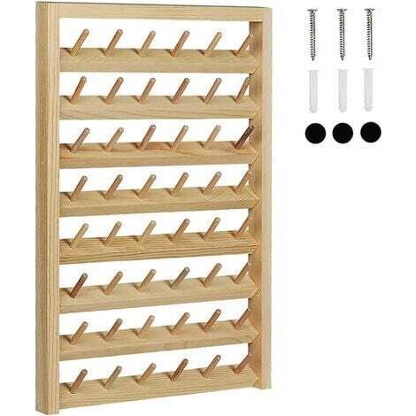Faltbarer Garnhalter für 48 Spulen, Holzorganizer, Wandhalterung, Konus, Stickmaschine, Nähen (1/5)