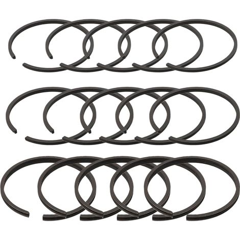 Lot de 15 segments de piston de compresseur d'air pour cylindre de 48 mm, 10 bagues de gaz et 5 bagues d'huile, aluminium noir (1/5)