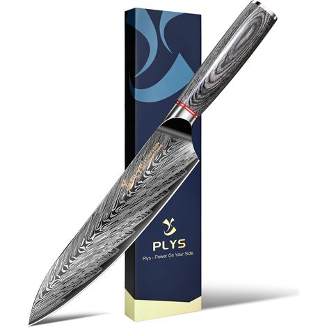 Couteau Japonais Tranchant,Couteau Cuisine Professionnel Lame Tranchante en Acier Inoxydable,Couteaux de Cuisine à Poignée en Bois Utilisé dans les Cuisines et les Salles à Manger (1/5)