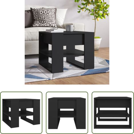 Bois d'ingénierie - Table basse noir 55,5x55x45 cm bois d'ingénierie (1/5)