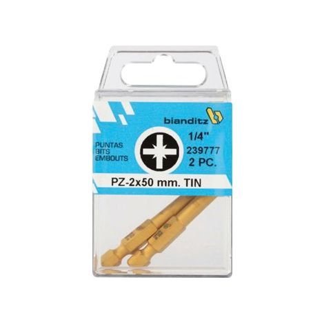 PUNTA POZI 1/4'' TIN 2 PEZZI