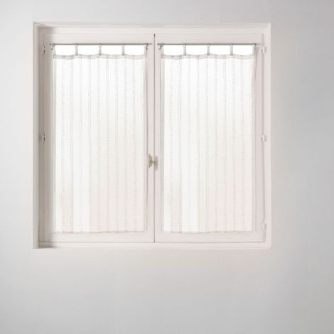 Paire de Voilages à Anneaux "Lignis" 60x160cm Blanc