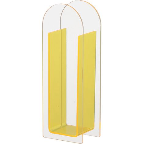 Vase en acrylique transparent, jaune citron, vase à fleurs moderne pour la décoration de table de mariage ou de maison (1/5)