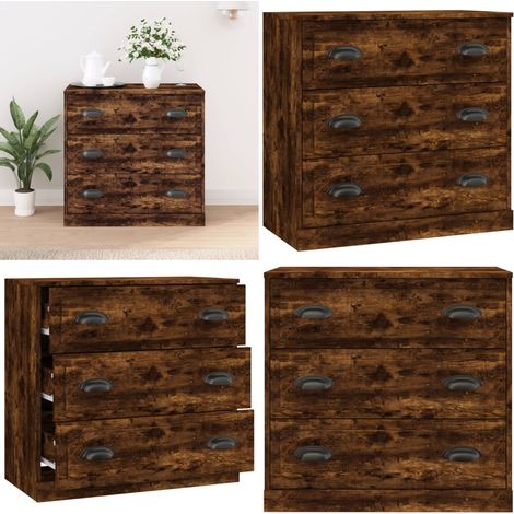 Sideboard Räuchereiche 70x35,5x67,5 cm Holzwerkstoff - Holzkommode - Holzwerkstoff (1/5)