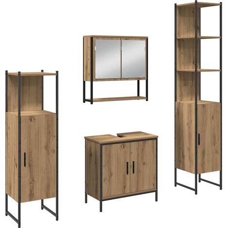 Maison Exclusive - Set di mobili per il bagno 4 pcs Marrone Legno multistrato