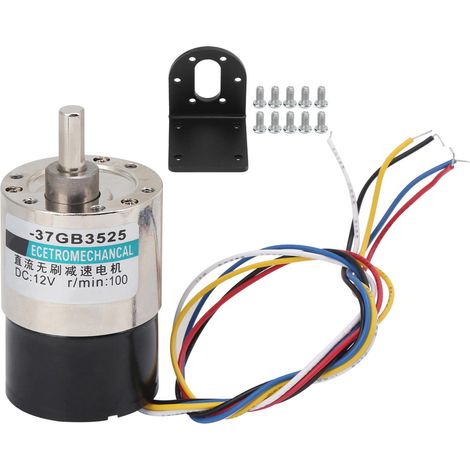 Bürstenloser 12-V-Gleichstrommotor, Drehzahl einstellbar, Drehrichtung im Uhrzeigersinn/gegen den Uhrzeigersinn, mit Messgerätehalterung XD-37GB 3525 100 U/min