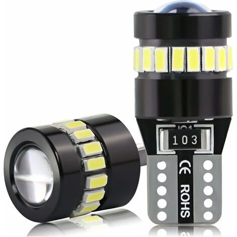Ampoule LED automobile, réf. T10/W5W/12V-24V, 6000K, pour l'éclairage et le remplacement dans les véhicules.-AquaForge (1/5)