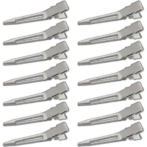 Lot de 50 pinces à cheveux métalliques à une seule branche de 4,4 cm (1,75 pouce) pour dreadlocks, pinces crocodile argentées, épingles à cheveux