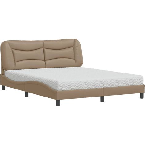 Maison Exclusive - Letto con Materasso Hvar Cappuccino 160x200cm Similpelle (1/5)
