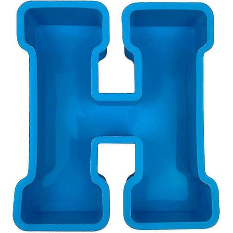 Moule à gâteau alphabet, lettre anglaise en silicone, lettre H 3D (1/2)
