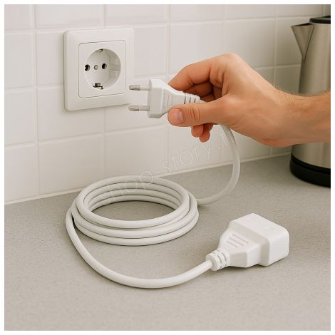 Rallonge Électrique Blanche 5m – 1380W, 220V-240V (1/5)