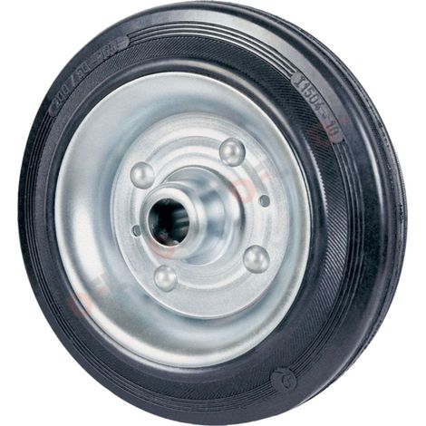 Ruota per carrelli con flange in acciaio zinco-cromato, mozzo con rulli -ø mm 200 x 50 port. kg 205