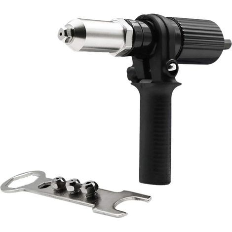 Adaptateur de Pistolet à Rivet électrique Fixation de Rivet Aveugle Adaptateur de Riveteuse avec Buse de Clé Pince à Riveter pour Perceuse Sans Fil (1/5)