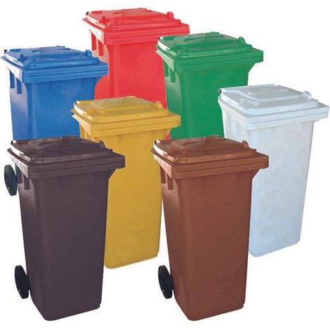 ICS BIDONE QUADRO PER DIFFERENZIATA Lt. 120 - cm. 55x50x94 h col. Marrone (1/10)