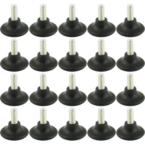 20pcs Pieds de Nivellement Meuble Réglable Pied Réglable Patin de Meuble Jambe Pied de Table Chaise Protection Plancher 38mm Base M8x20mm Fileté (1/5)