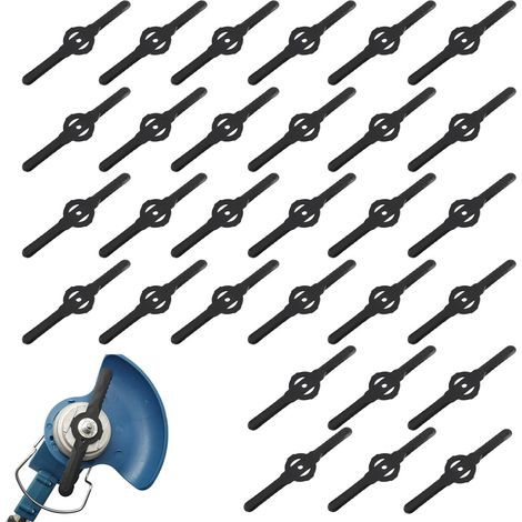 100PCS Lames en Plastique Noir pour Tondeuse à Gazon, Lames de Rechange pour Coupe-Bordures, Universel compatible avec 3-en-1 et mini-tondeuses, Accessoire de jardinage