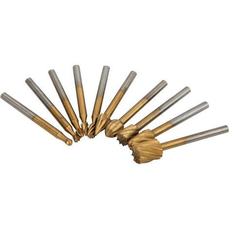 10 Pièces Double Cut Carbure Burr Set, Fraise Rotative Fraise À Gravure Gravure Meuleuse Électrique Accessoires,Lime Rotative (1/3)