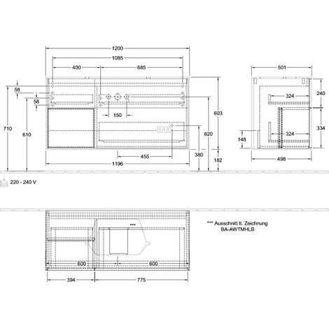 Villeroy & Boch G411MTHJ Meuble sous-vasque Finion G41