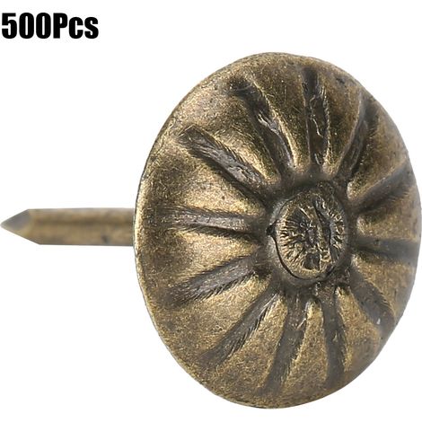 500 clous décoratifs à bulles de 11 x 16 mm à motif chrysanthème, en bronze vintage et fer forgé, pour la fixation de canapés. (1/5)