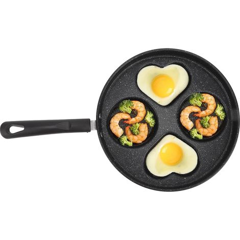 Poêle antiadhésive à quatre compartiments, poêle à crêpes, poêle antiadhésive épaisse et plate (1/5)