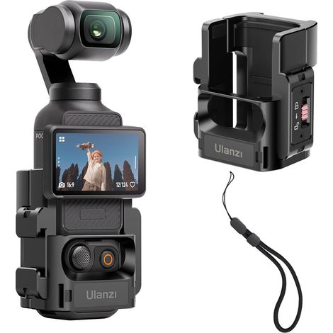 PK-06 - Accessoire d'expansion pour DJI Osmo Pocket 3 - Cage de protection en aluminium avec support métallique, trous de vis 1/4, adaptateur GoPro, griffe froide et déverrouillage rapide pour (1/5)