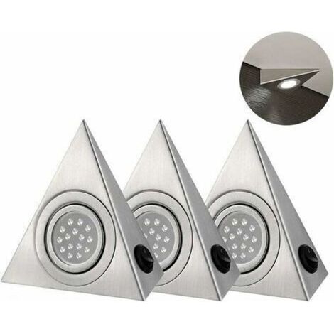 Lot de 5 spots LED, triangulaires, pour éclairage d'armoire de cuisine, lumière blanche