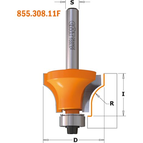 955.308.11F FRAISEUR CÓNCAVO CON RODAMIENTOS (F) HW S=8 D=28x19 R10 (1/5)
