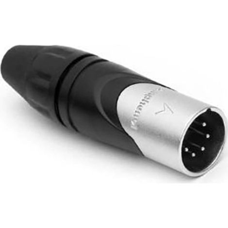 Amphenol AX5M XLR-Steckverbinder Stecker, gerade Polzahl: 5 Schwarz, Silber 1 St.