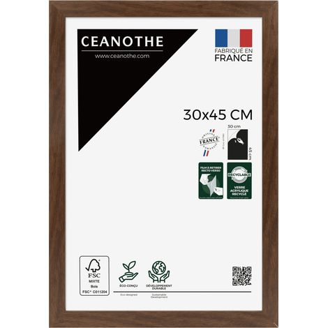 Cadre Photo Marron 30x45 cm et 45x30 cm - Convient au  – Cadre pour Photo 30x45 cm, Affiche ou Poster - Cadre Photo Eternel Marron 30x45 cm - Fabriqué en France - Verre acrylique Incassable