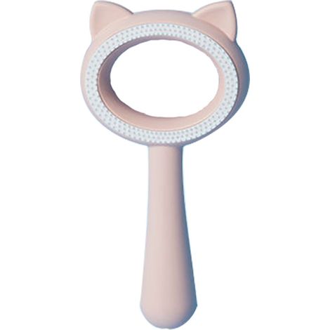 Brosse d'épilation pour animaux de compagnieGrattoir à poils de chat et de chienNettoyant pour poils de chienProduits pour animaux de compagniePeigne à poils de chat double face, oreilles de chat,rose (1/5)